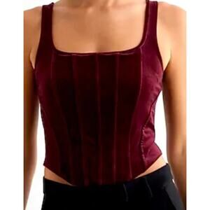 Express Corset Body Contour Velvet Cropped Tank Size M Sleveless